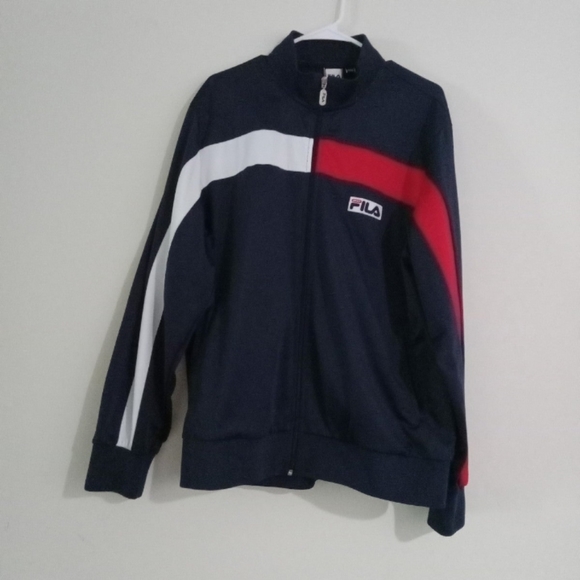 Blue, red & white Fila tracksuit..jacket is a large, pants are medium - Picture 4 of 8